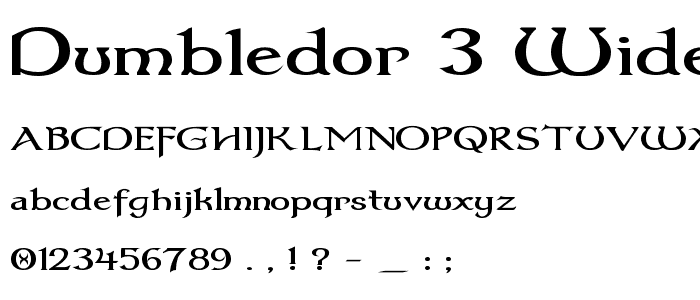 Dumbledor 3 Wide font
